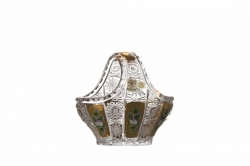 Lead Crystal Basket 500K Gold 